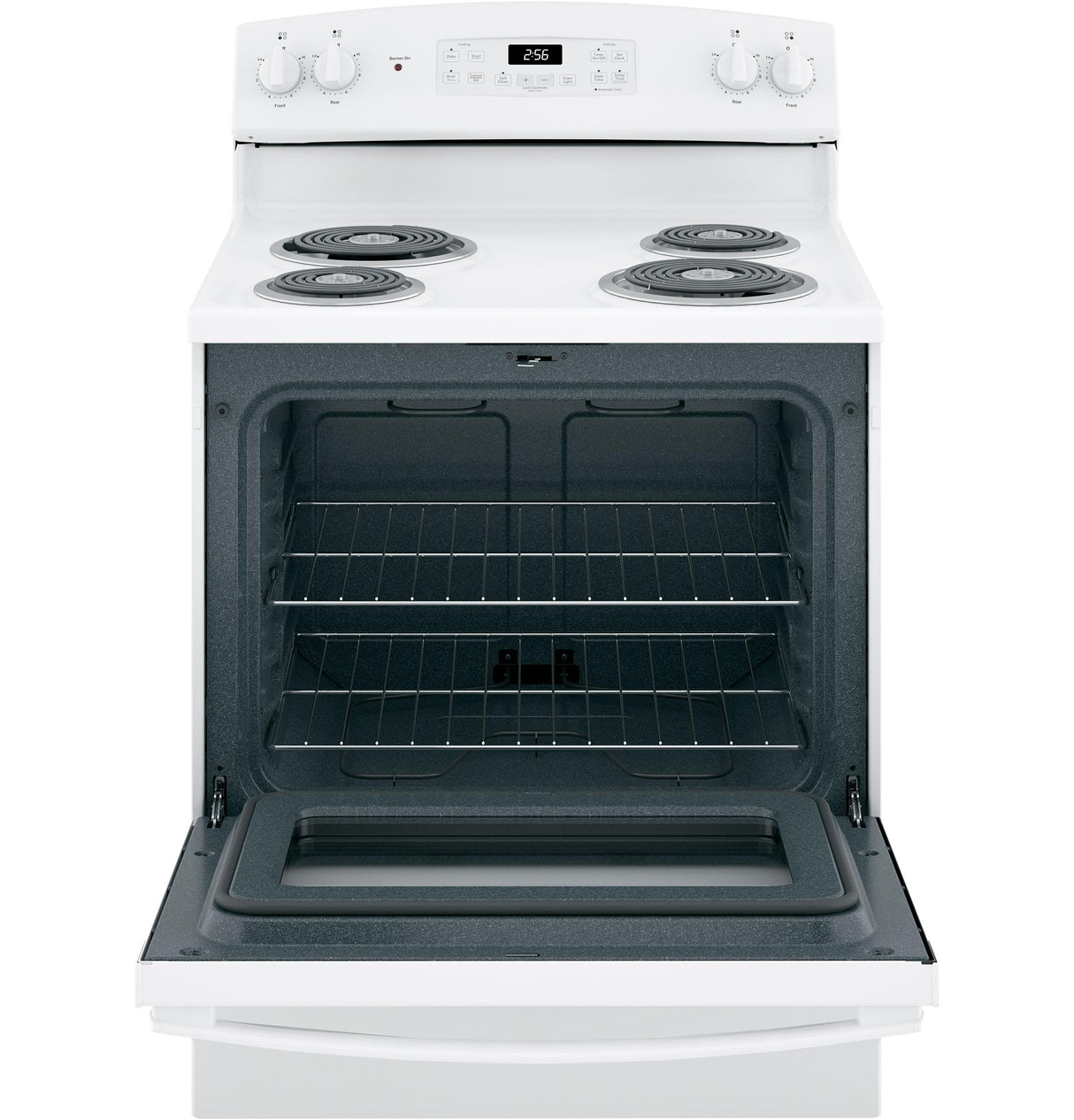 GE JB256DMWW - 30" 5 cu. ft. Free-Standing Self-Clean Electric Range with Coil Burners - White