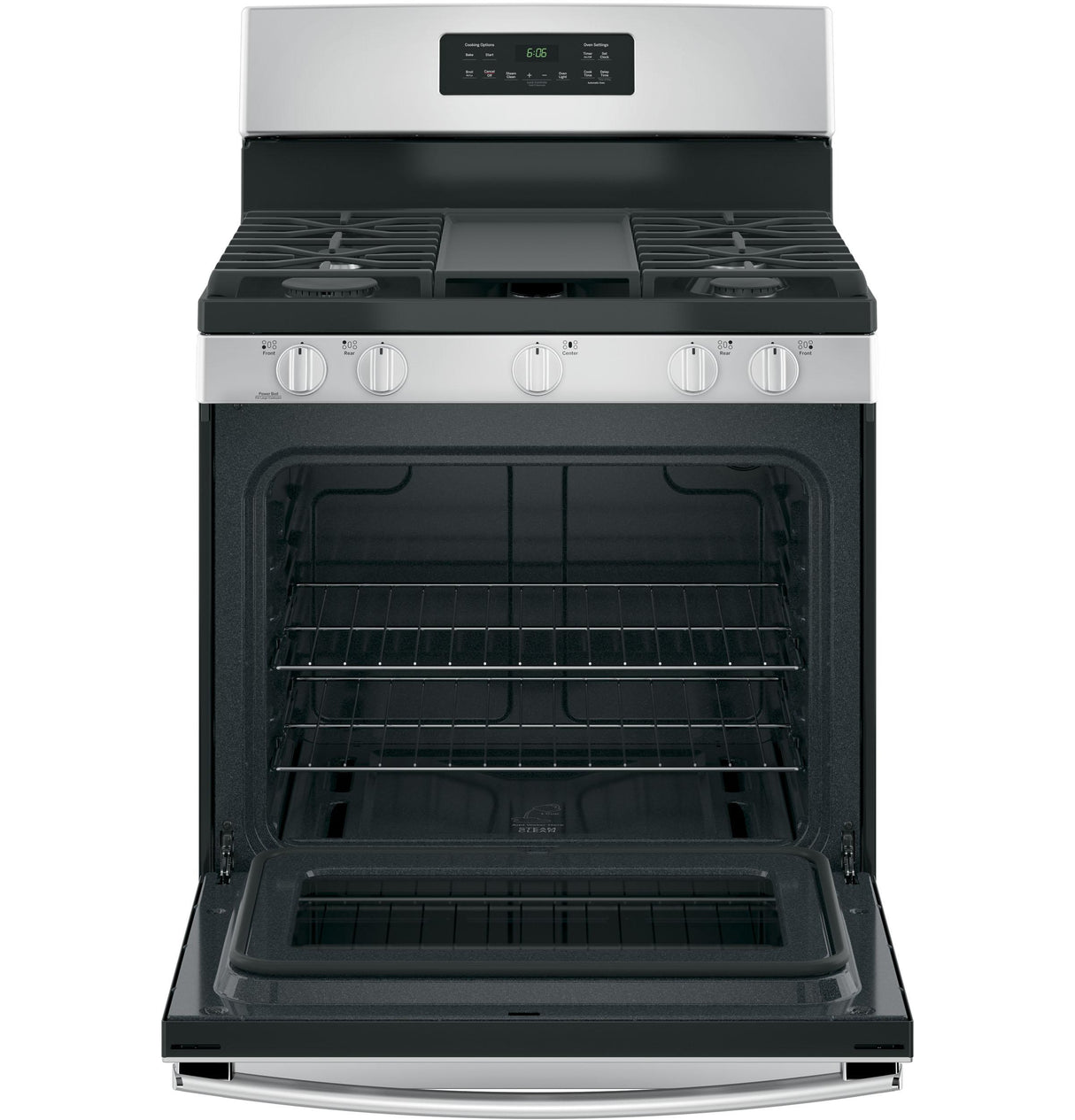GE JGBS66REKSS - 30 in. 5 cu. ft. Gas Range with 5 Sealed Burners & Griddle - Stainless Steel