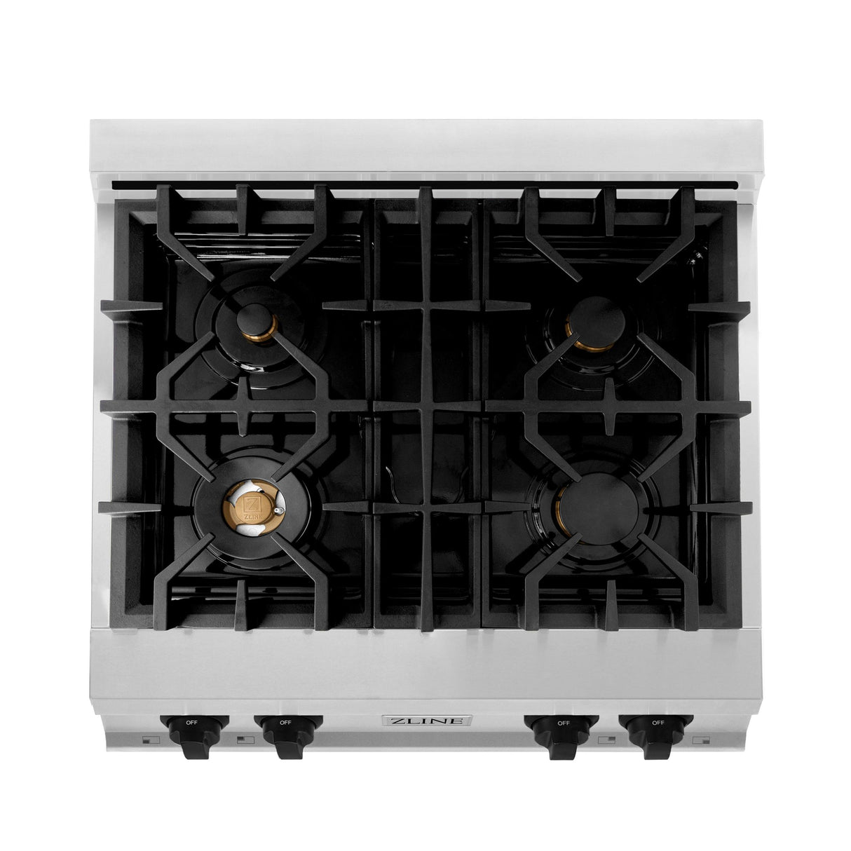 ZLINE 30 In. Autograph Edition Rangetop in Stainless Steel with Matte Black Accents (RTZ-30-MB) - (RTZ30MB)