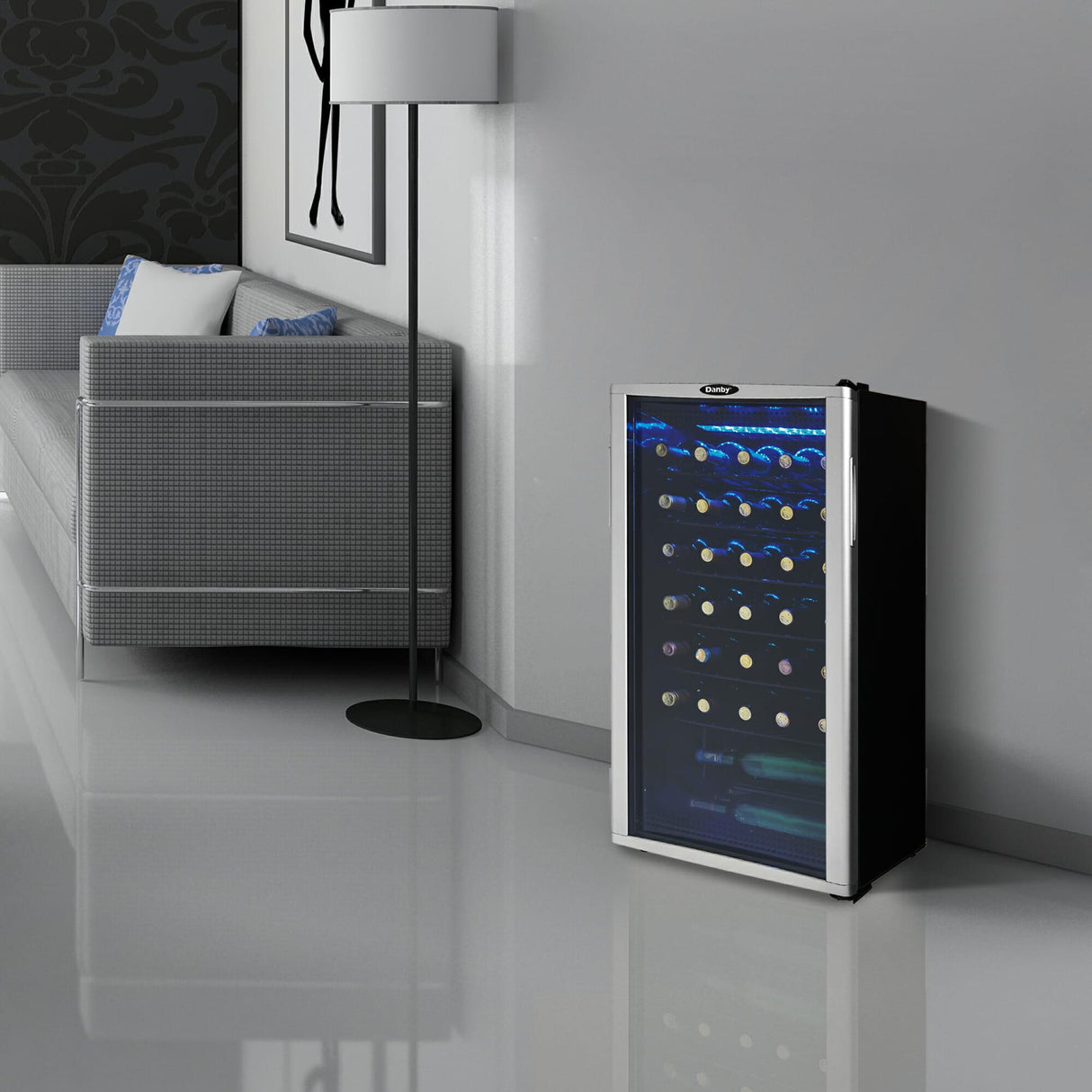 Danby 36 Bottle Free-Standing Wine Cooler in Platinum - (DWC350BLP)