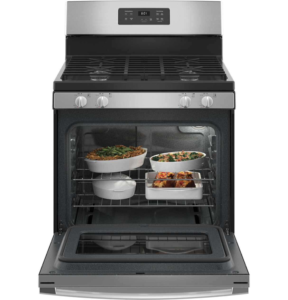 GE JGBS61RPSS - 30 in. 4.8 cu. ft. Gas Range with 4 Sealed Burners - Stainless Steel