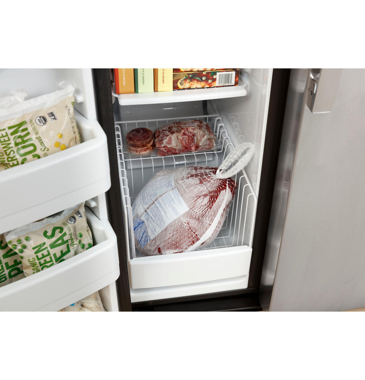 GE GSS23GYPFS - 33 in. 23 cu. ft. Side by Side Refrigerator with Ice & Water Dispenser - Fingerprint Resistant Stainless