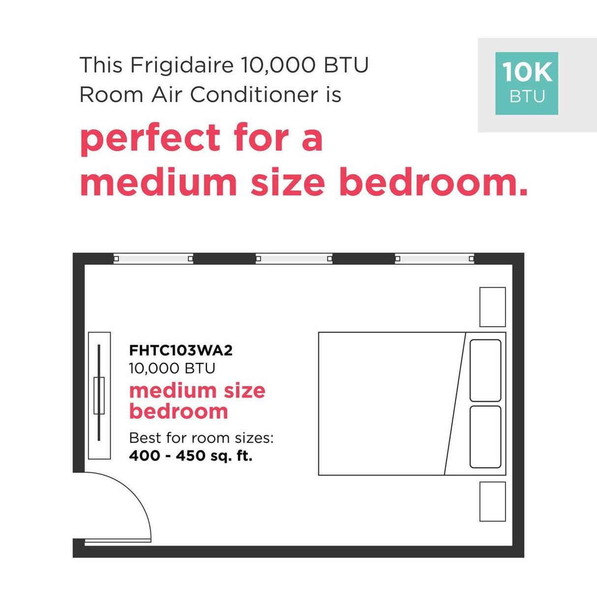 Frigidaire 10,000 BTU Built-In Room Air Conditioner 230/208V - (FHTC103WA2)