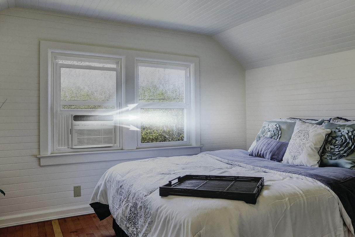 Frigidaire 6,000 BTU Window Air Conditioner FHWC064WB1 installed ona bedroom window