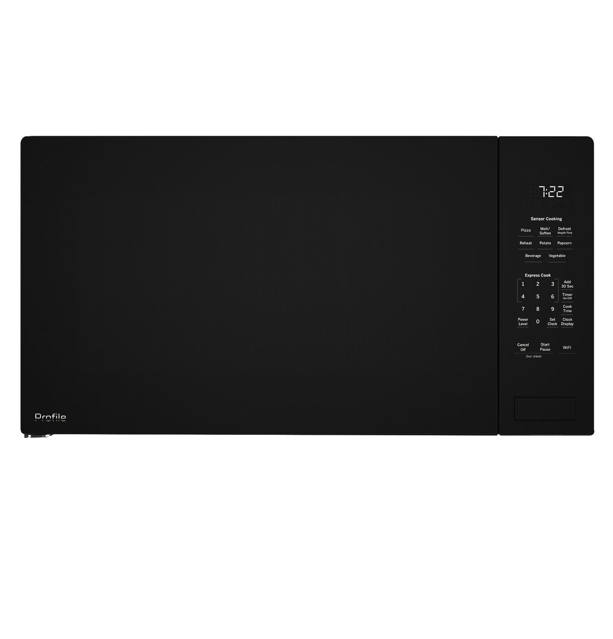 GE Profile PCWK22U1WBB built-in microwave - angled view