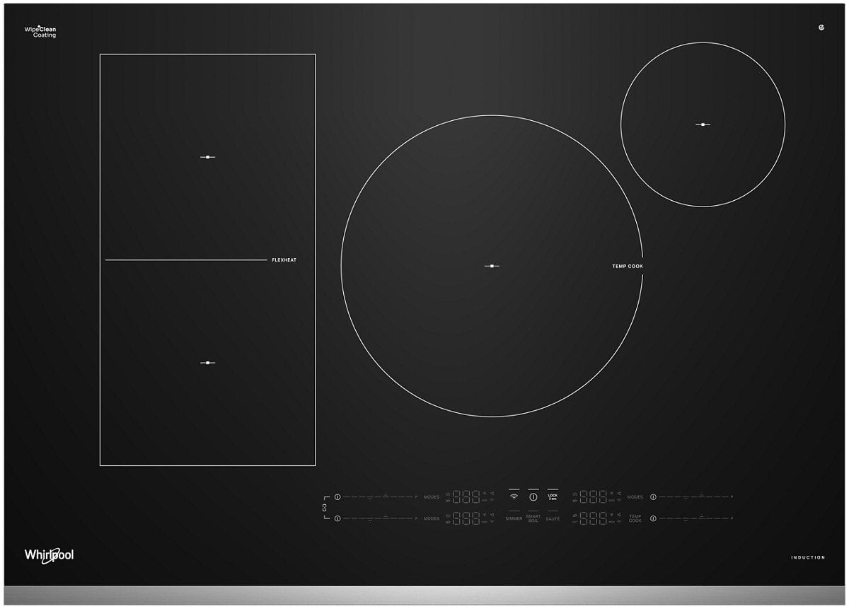 Whirlpool WCIT7536SS 36 Inch Smart Induction Cooktop - angled view