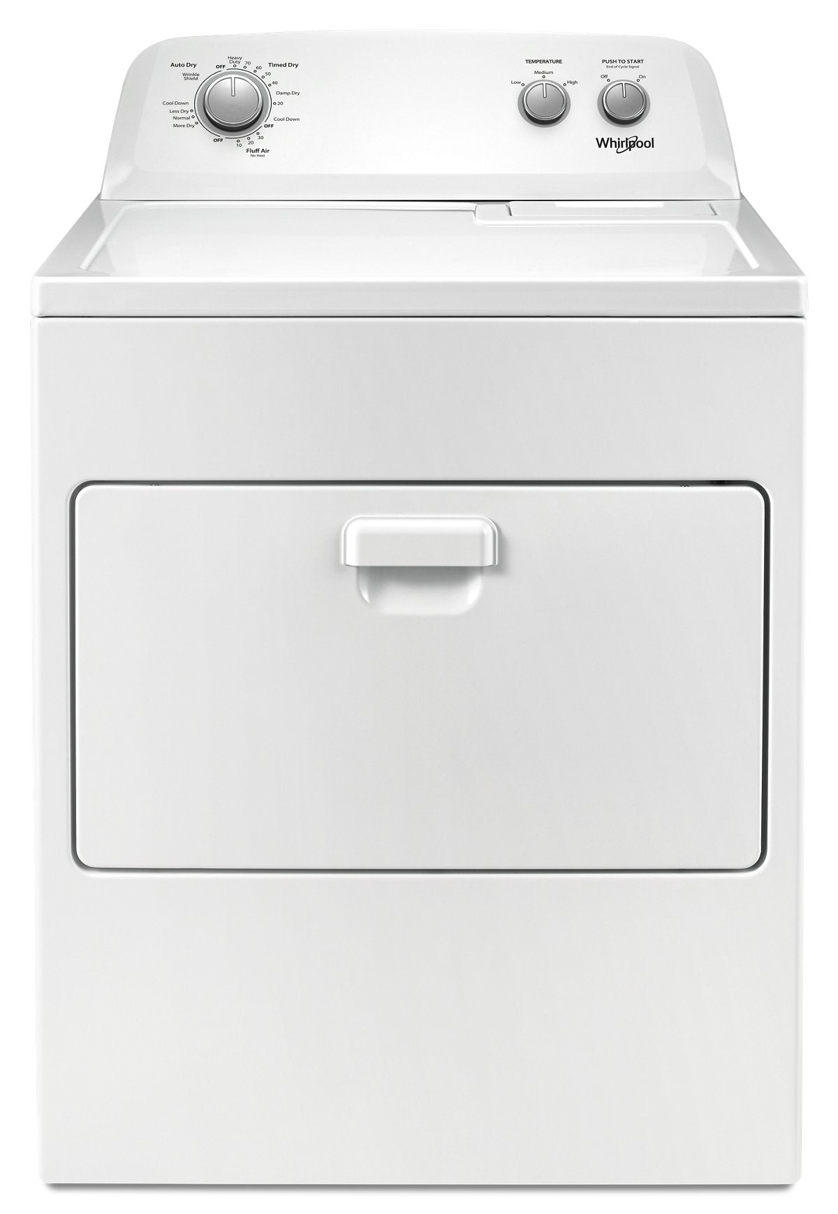 Whirlpool WED4850HW white electric dryer front