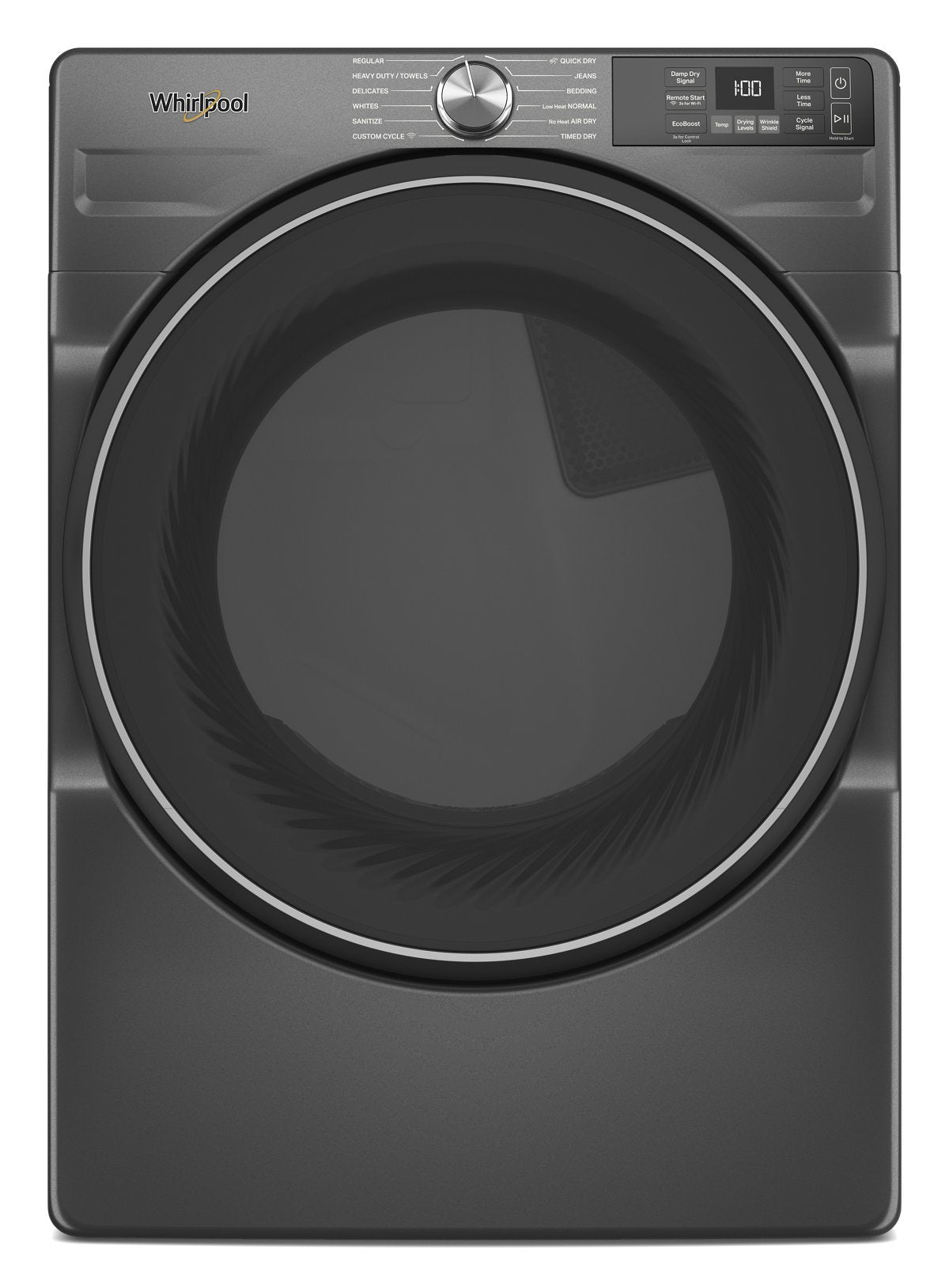 Whirlpool WED5720RU Volcano Black electric dryer front
