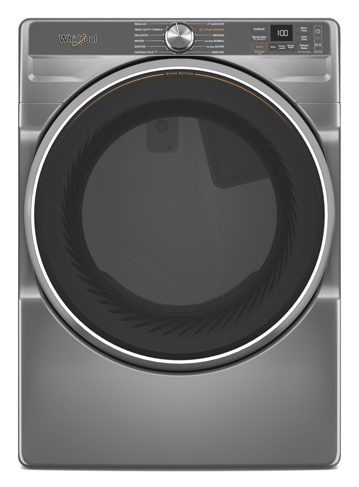Whirlpool WGD6720RR Radiant Silver gas dryer front