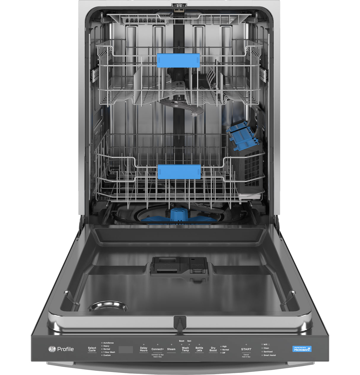 GE Profile(TM) ENERGY STAR(R) Fingerprint Resistant Top Control Stainless Interior Dishwasher with Microban(TM) Antimicrobial Protection with Sanitize Cycle - (PDT715SYVFS)