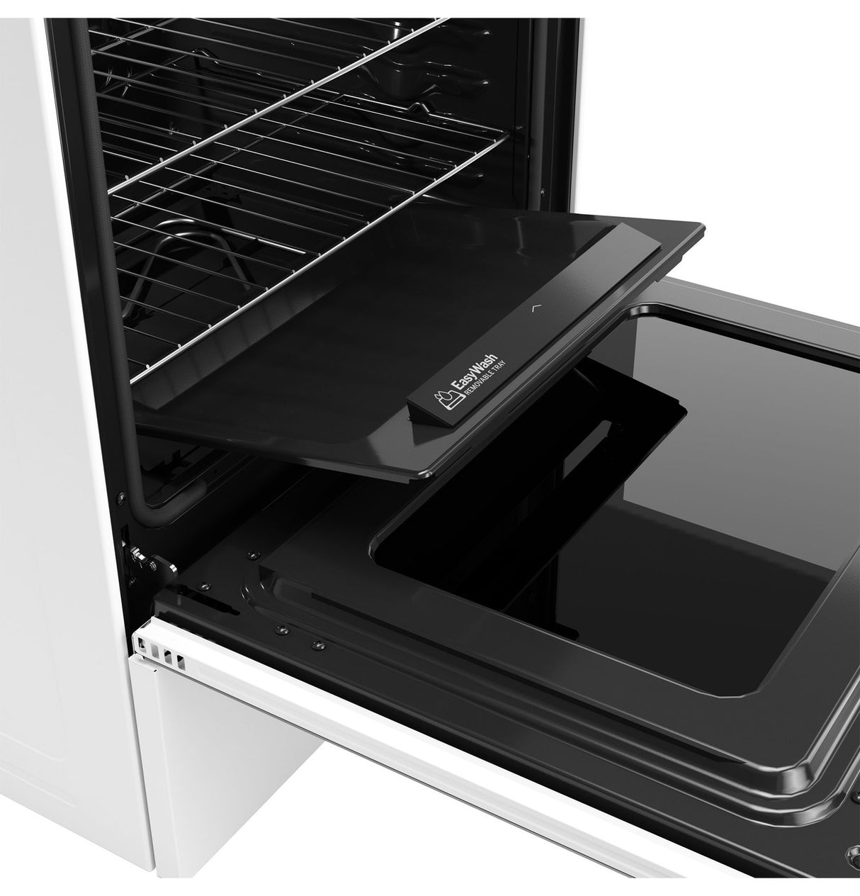 GE GRF600AVWW electric range - EasyWash oven tray