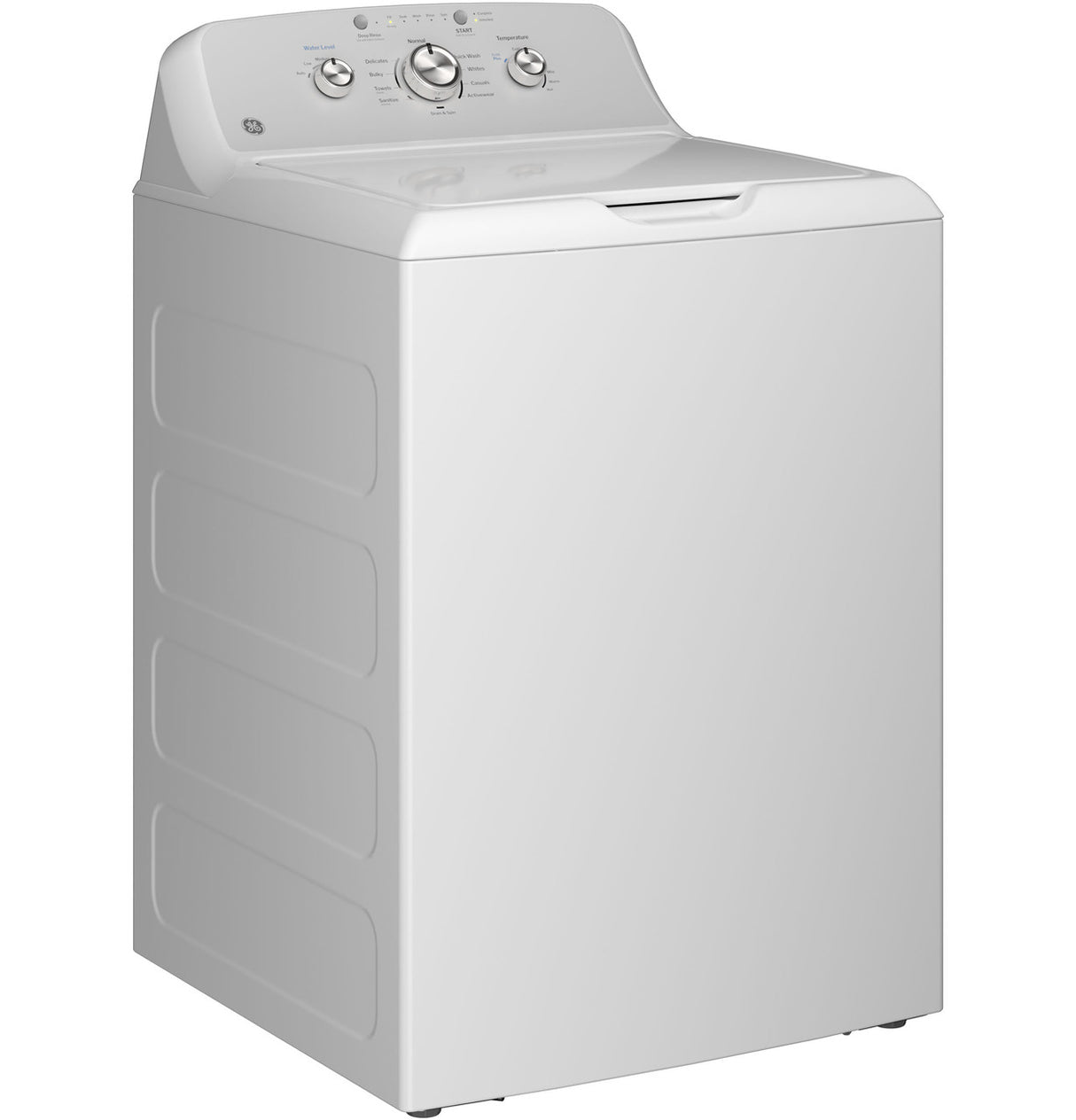 GE 4.3 cu. ft. Top Load Washer with Stainless Steel Basket, Dual-Action Agitator & Cold Plus – White