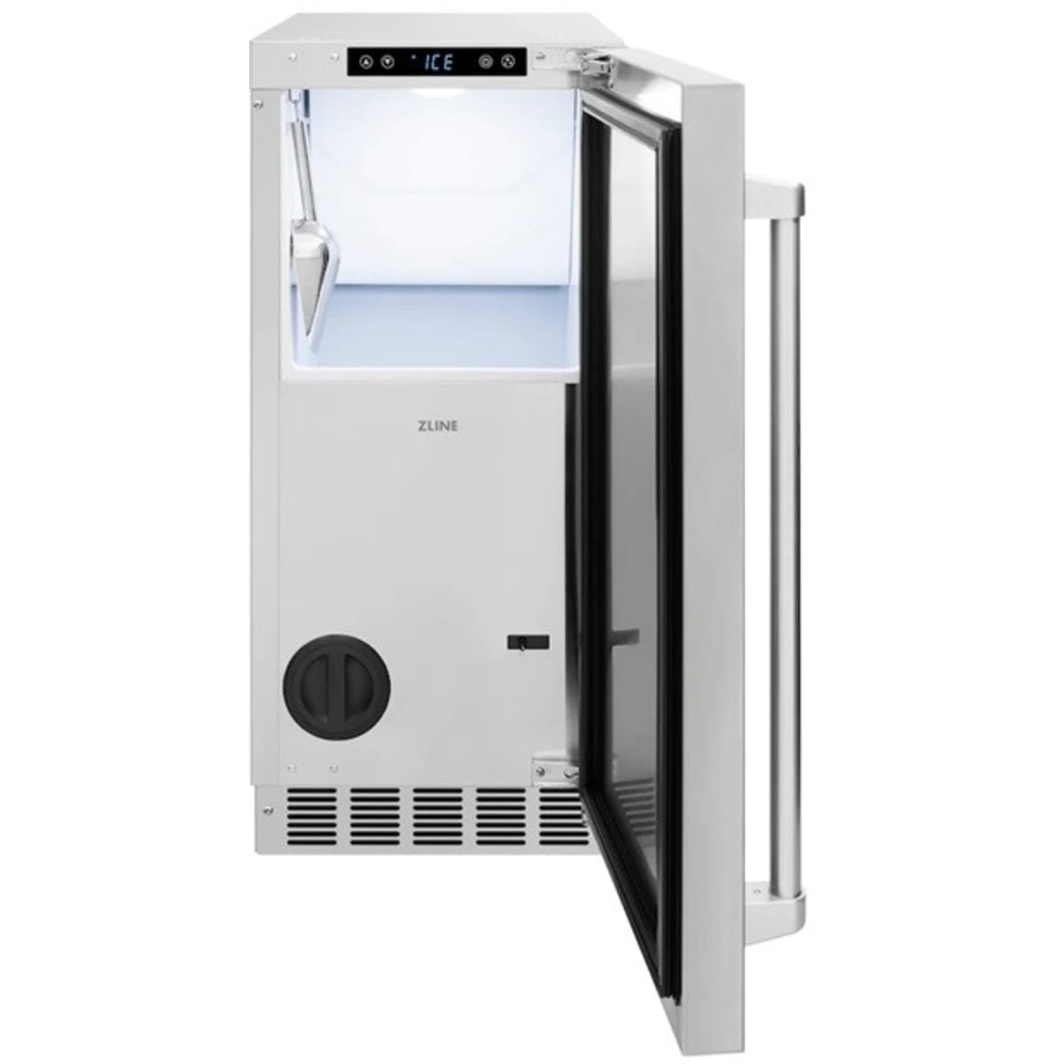 ZLINE ICCDST15 Touchstone Indoor/Outdoor 15" Built-In Ice Maker with 26 Lbs. Storage Capacity in Stainless Steel