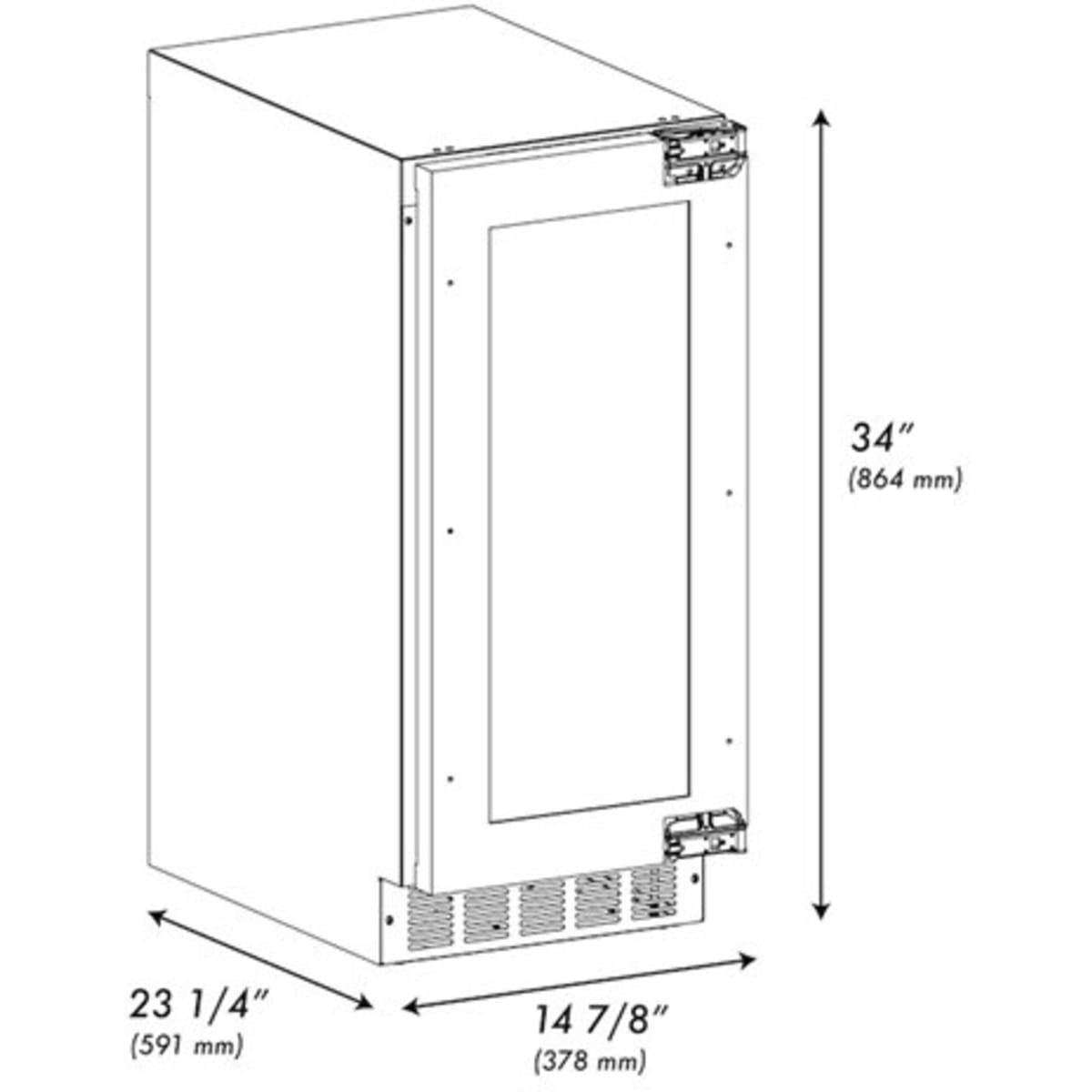 ZLINE IGMDP15 Touchstone Undercounter Ice Maker with 26 Lbs. Storage Capacity Panel Ready (Panel & Handle Not Included)