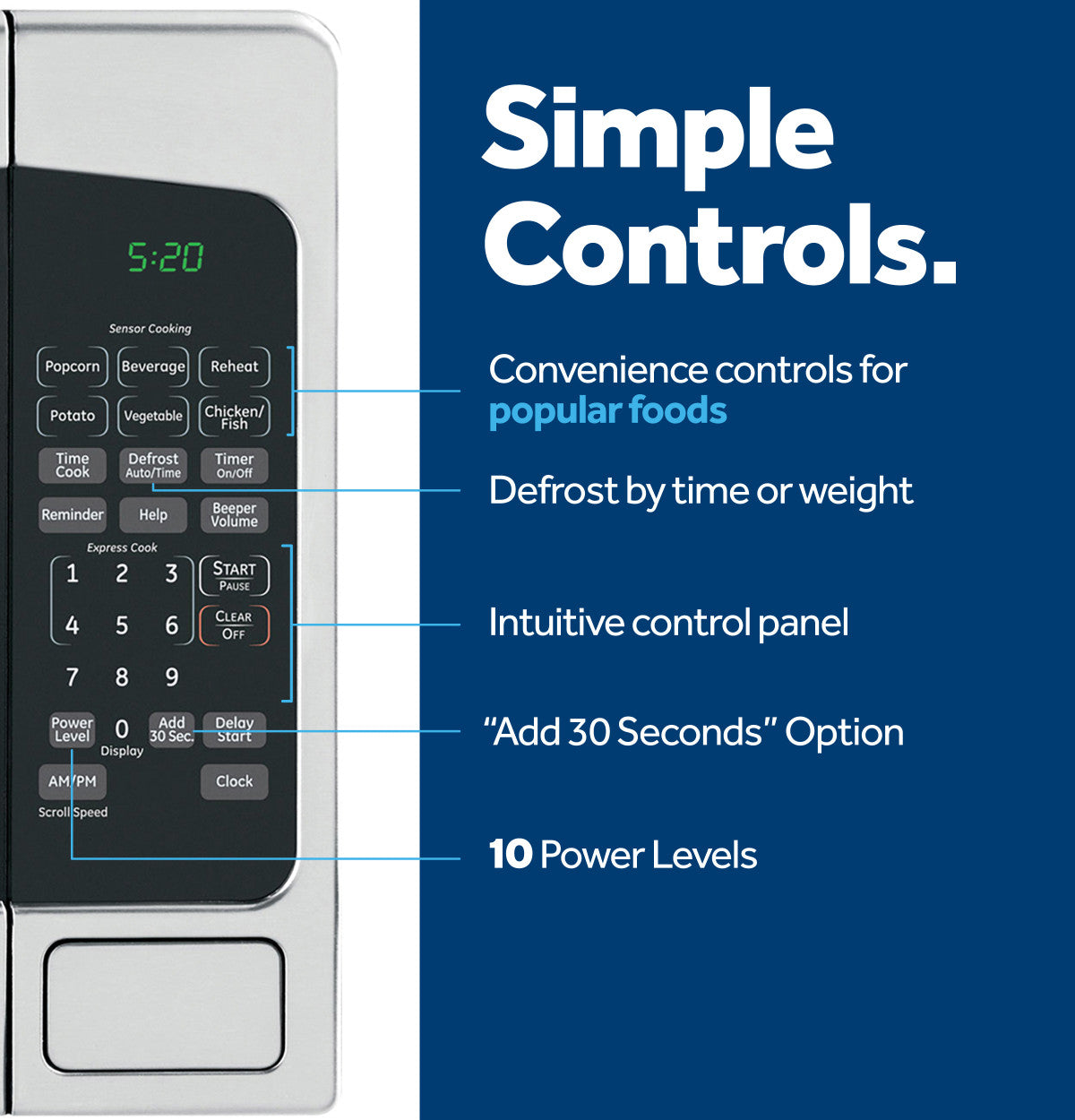 GE GCST20S1WSS controls
