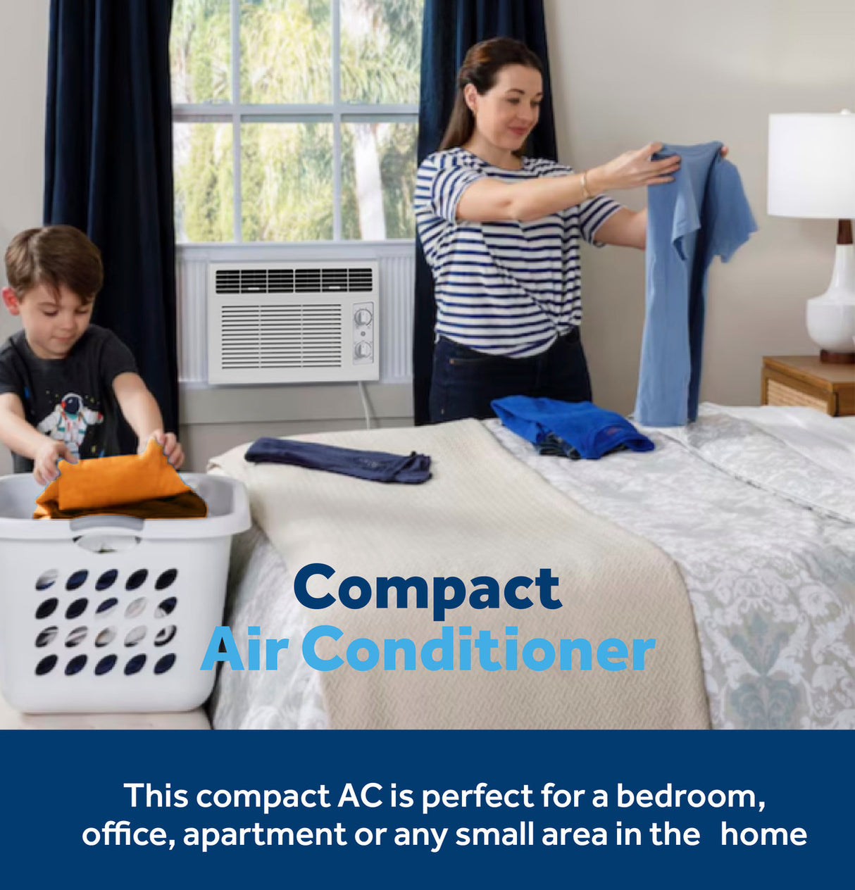 GE 5,000 BTU Mechanical Window Air Conditioner, 115V, Small Rooms up to 150 sq. ft., White
