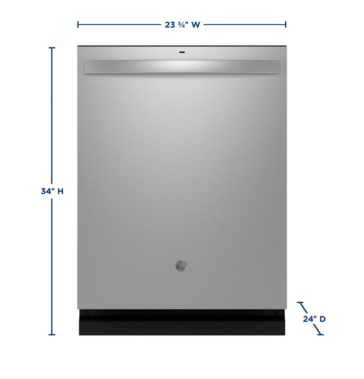 GE 24" ENERGY STAR Top Control Dishwasher with Stainless Steel Interior, Dry Boost & Sanitize Cycle, 48 dBA – Stainless Steel