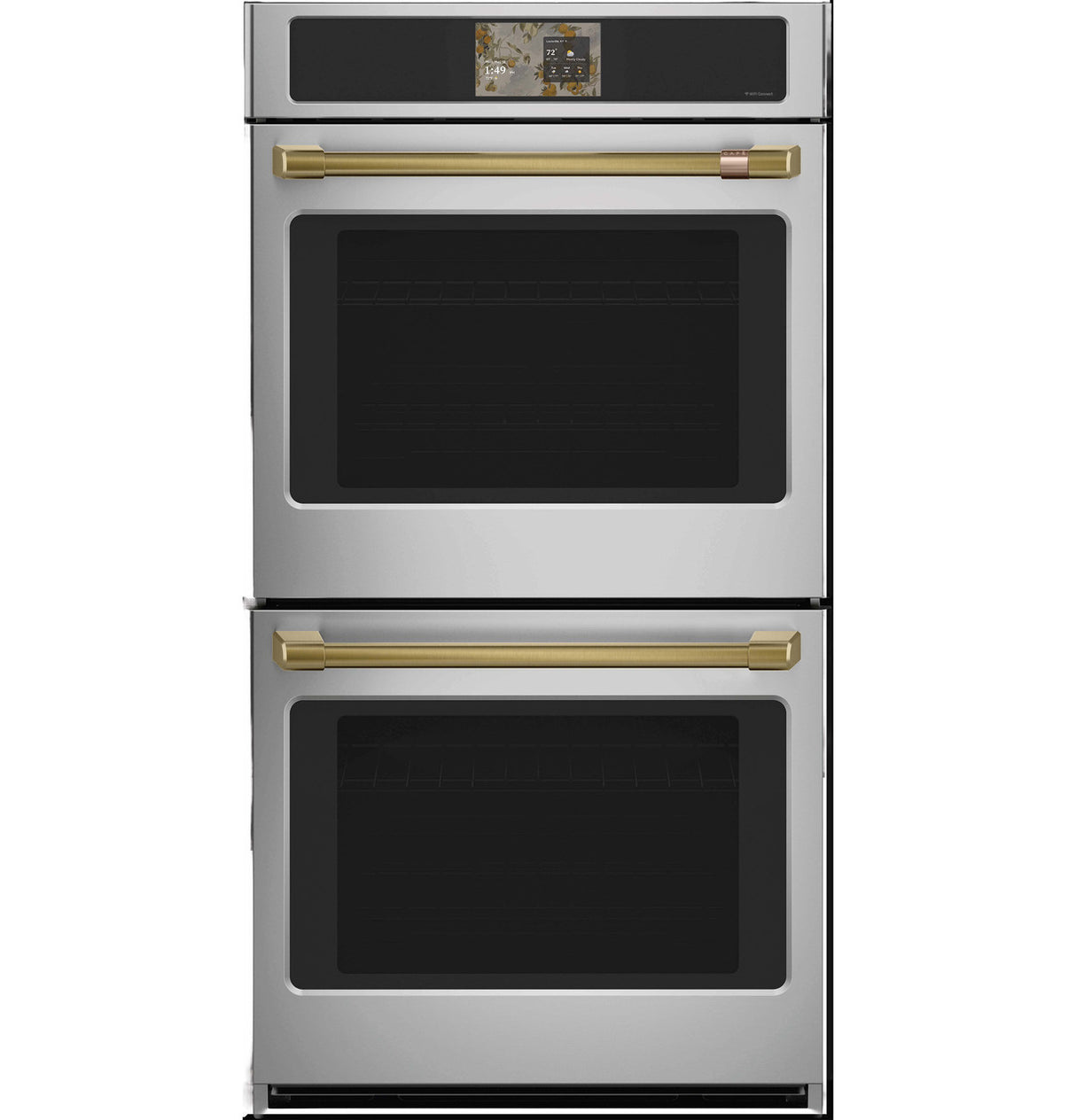 Café 30" Smart Built-In Double Wall Oven with True European Convection, No Preheat Air Fry & 7" Touch LCD, 10.0 cu. ft. - Stainless Steel with Brushed Stainless Handles