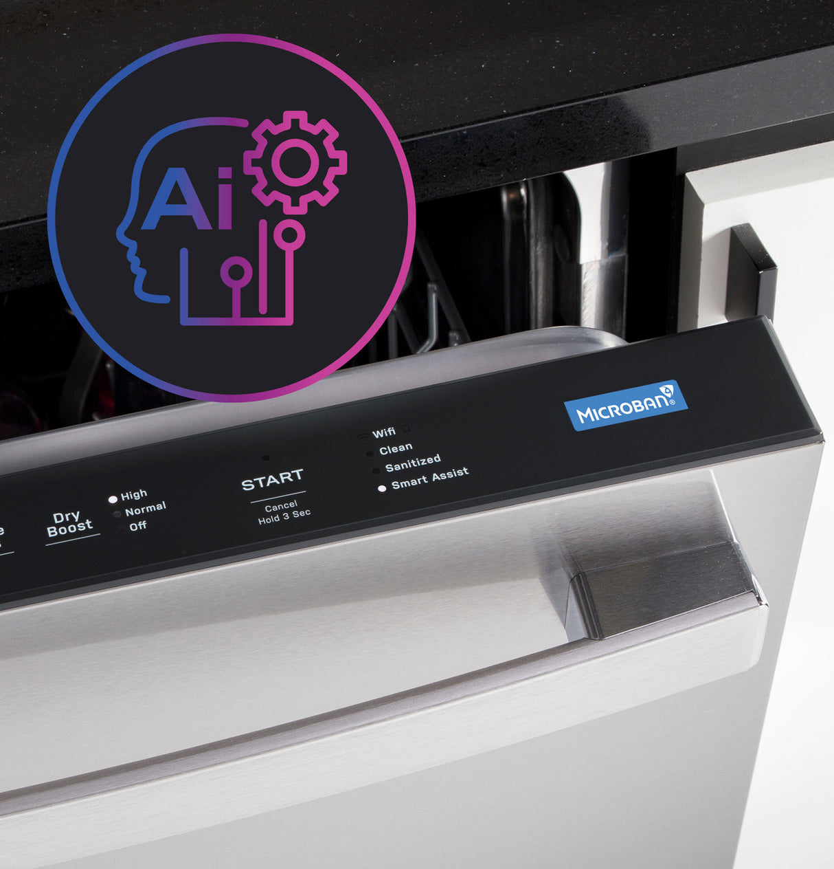 GE Profile PDP755SBVTS dishwasher — detail view