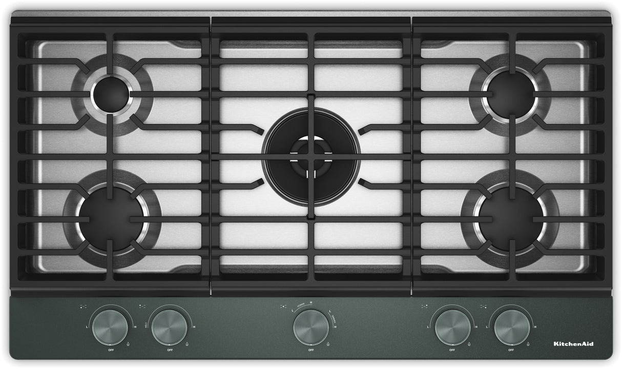 KitchenAid KCGK536SJP 36 inch gas cooktop Juniper top view