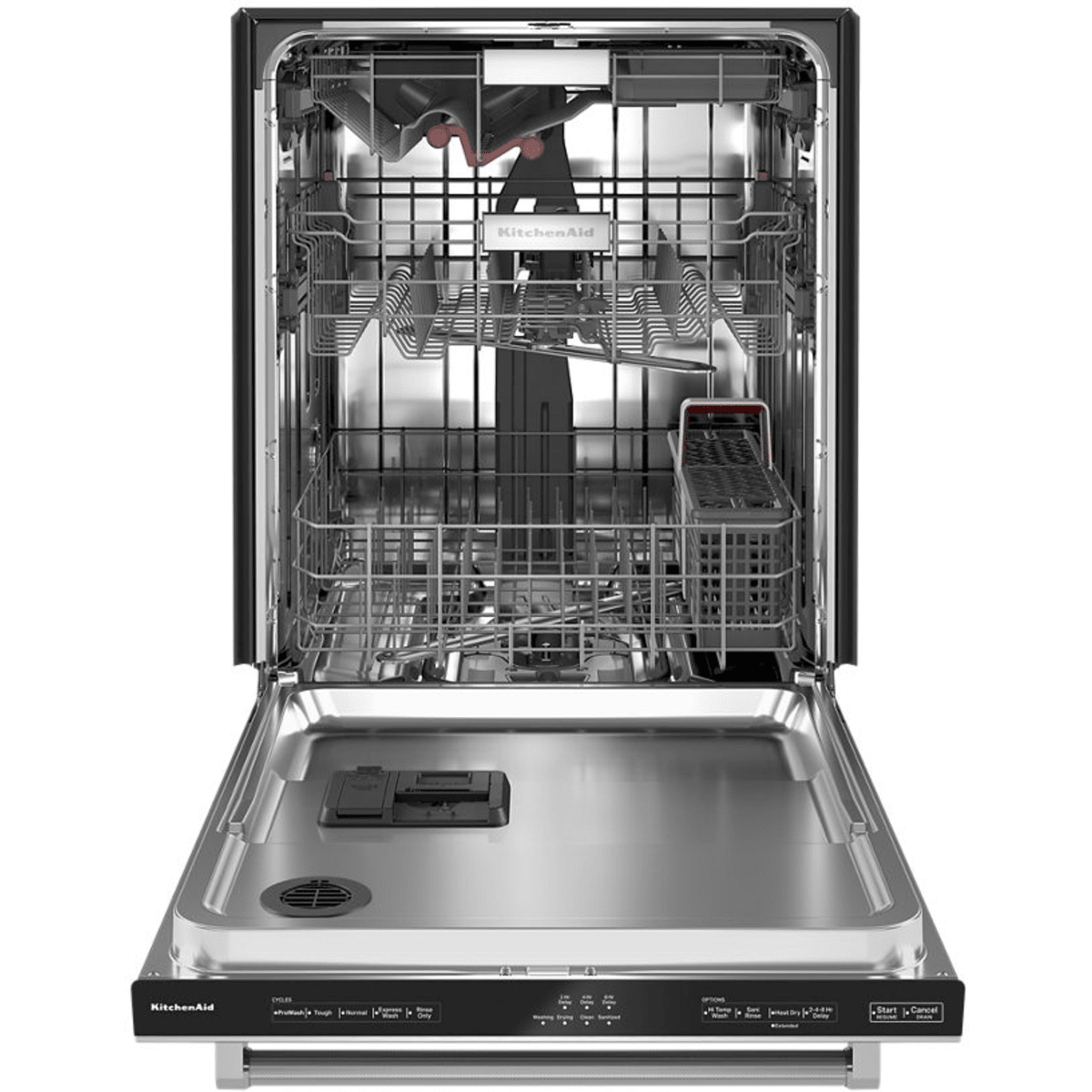 KitchenAid KDTM404KPS 24 in. Fully Integrated Dishwasher - shown with door open | Varouj Appliances