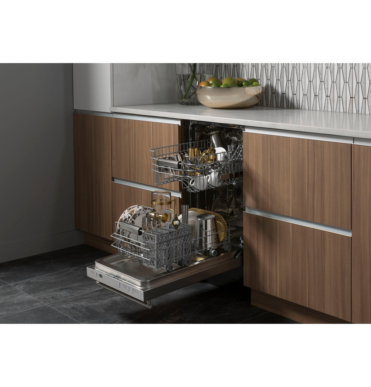 GE UDT165SIVII - 18 in. Top Control Flush-Mount Dishwasher with 47 dBa Sound Level & Condensate Dry - Custom Panel Ready