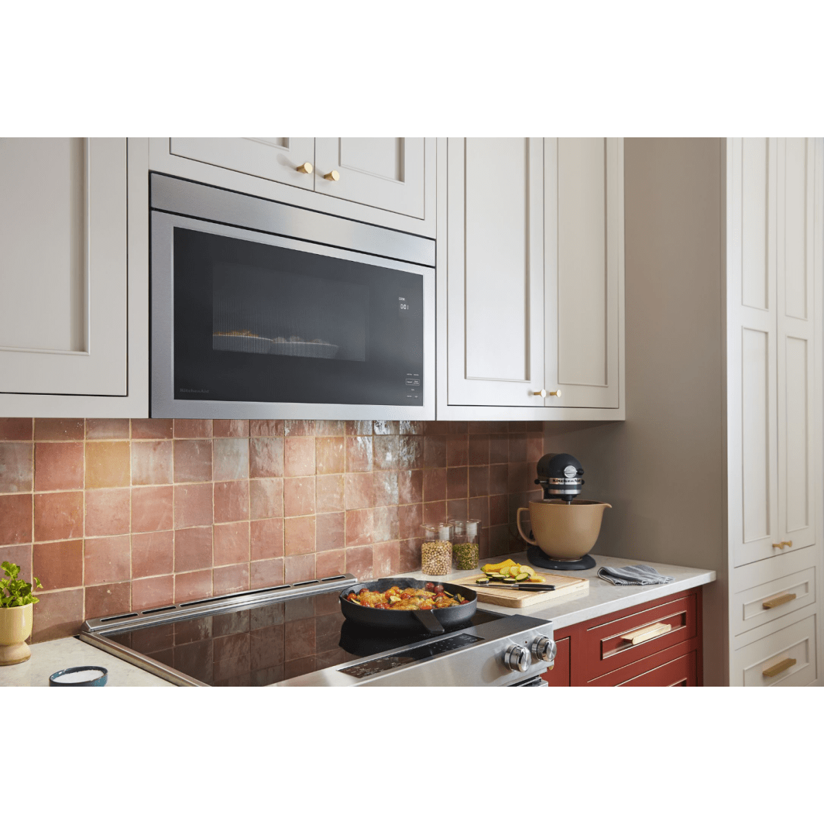 KitchenAid KMMF330PPS 30 in. 1.1 cu. ft. 1000W Over-the-Range Microwave with 400 CFM & Sensor Cooking - Stainless Steel with PrintShield Finish