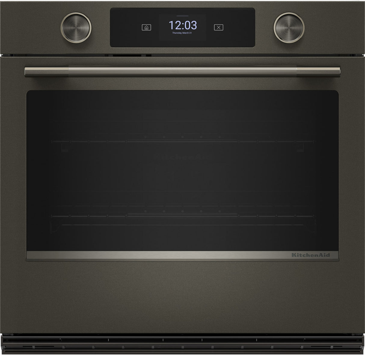 KitchenAid KOES930SBE 30 Inch Single Smart Electric Wall Oven Black Ore front view