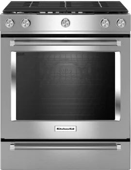 KitchenAid KSGG700ESS 30 in. Slide-In Gas Range - front view | Varouj Appliances