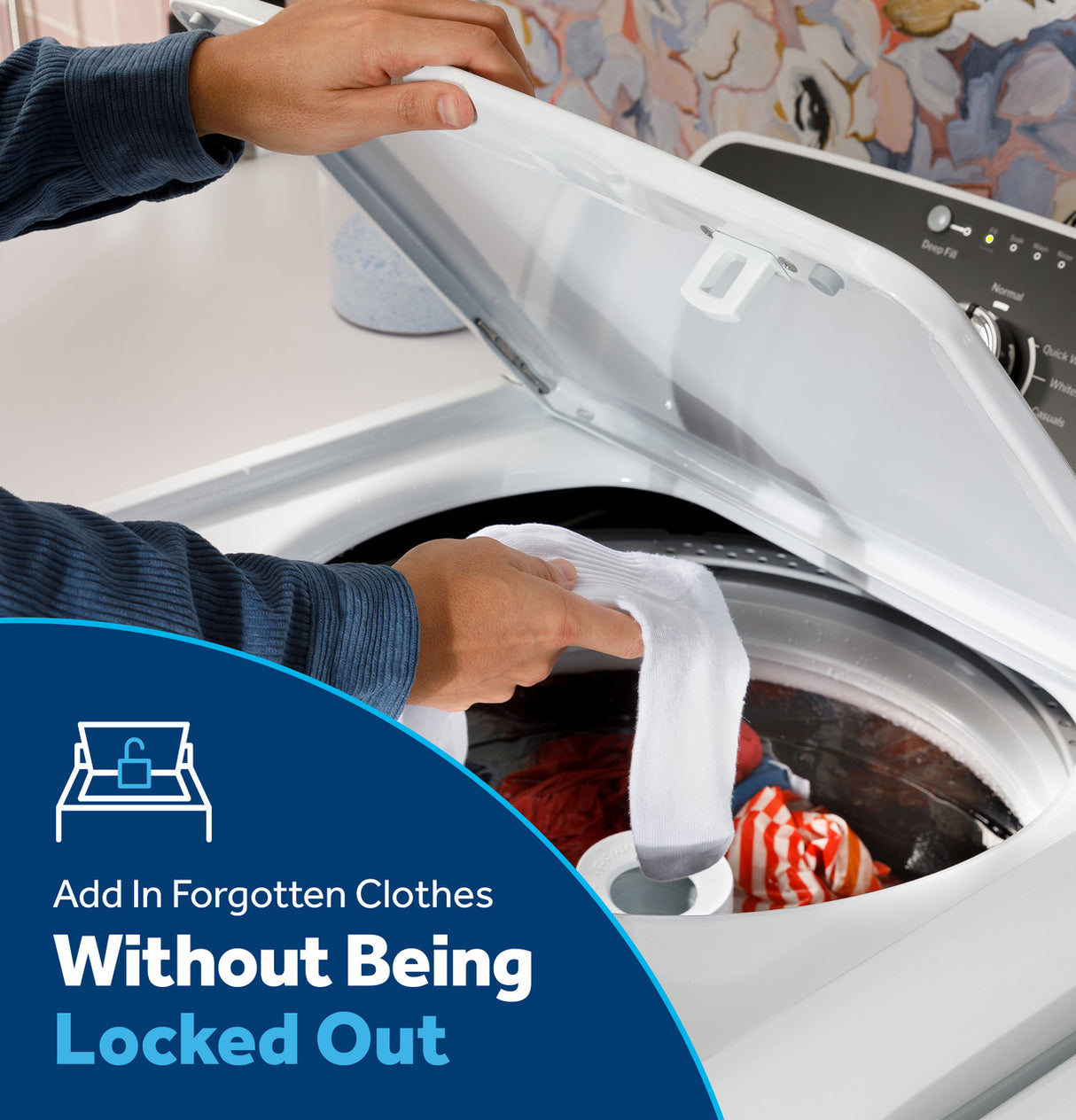 GE GTW485ASWWB washer detail view