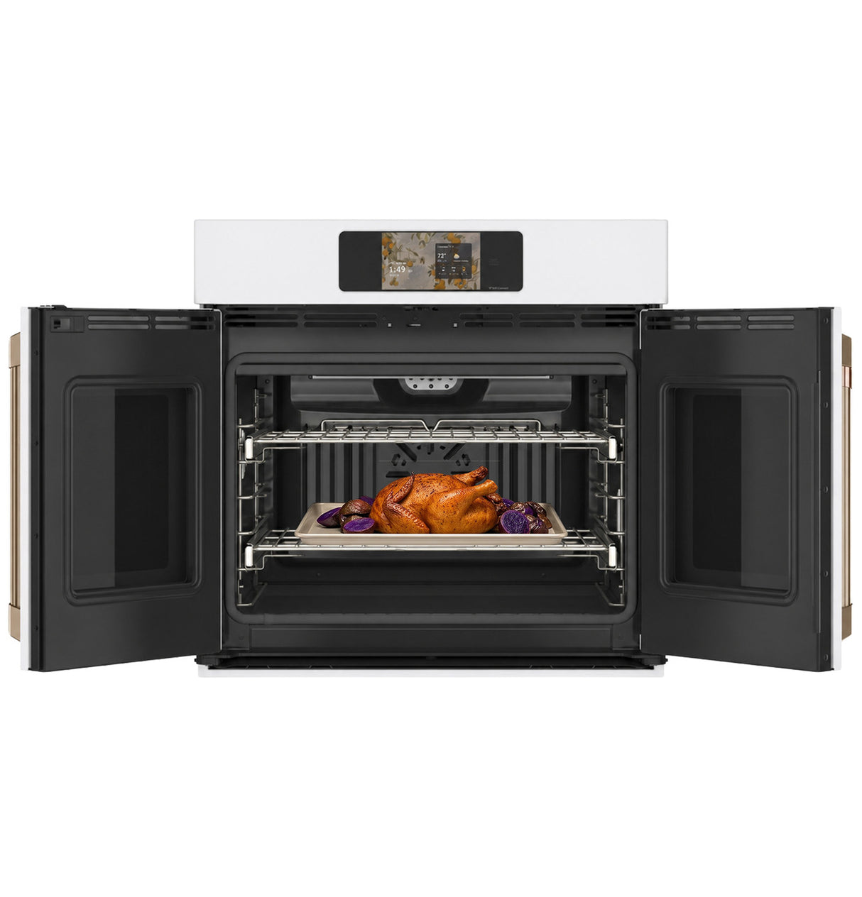 Café CTS90FP4ZW2 wall oven 7 inch full-color touch LCD display detail