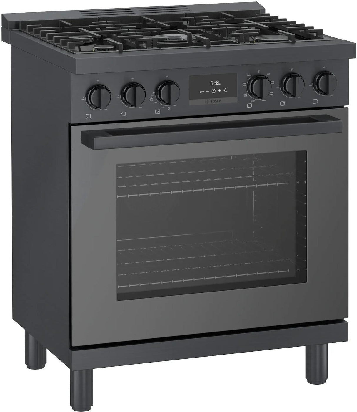 800 Series Dual Fuel Freestanding Range 30" Black Stainless Steel - (HDS8045U)