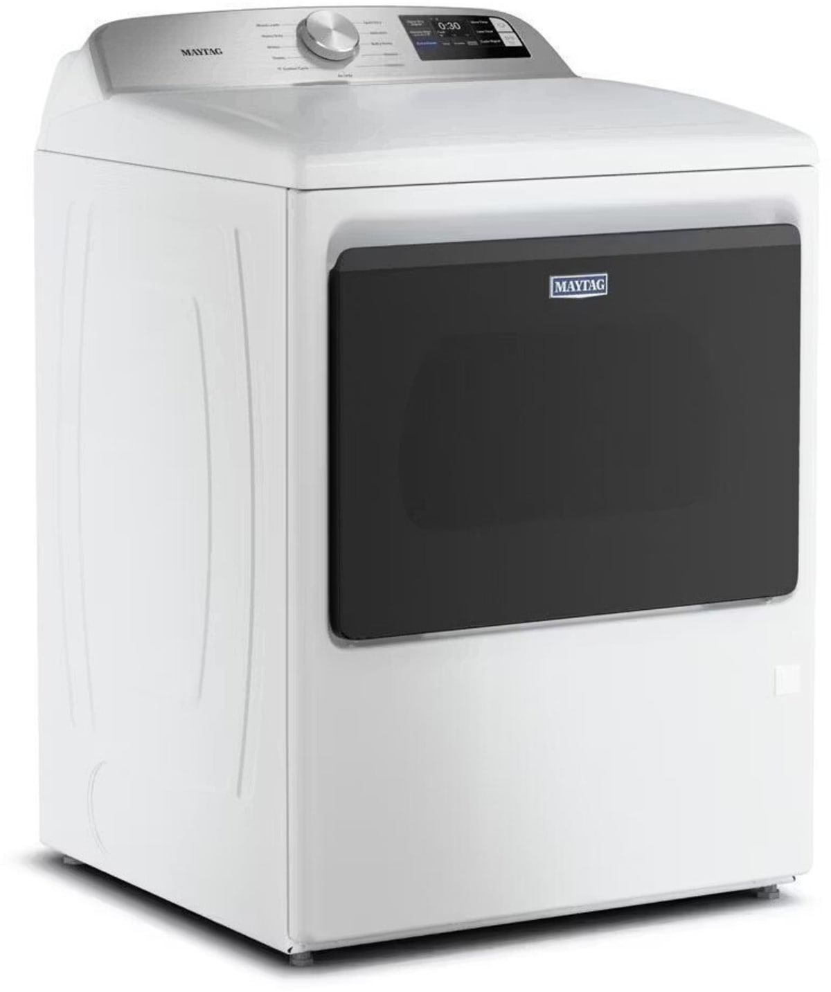 Maytag MED6205RW dryer with hamper style door open