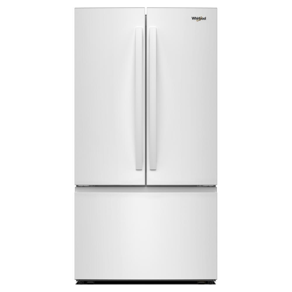 Whirlpool WRFF3136SW white French door refrigerator front view
