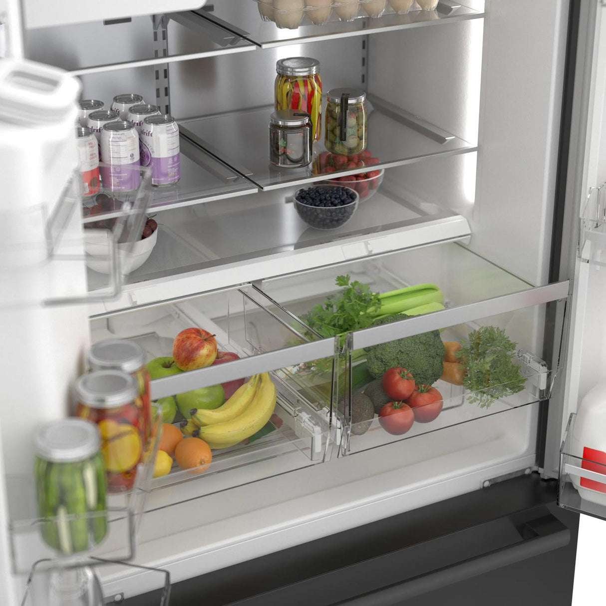 500 Series French Door Bottom Mount Refrigerator 36" Black Stainless Steel - (B36CD50SNB)