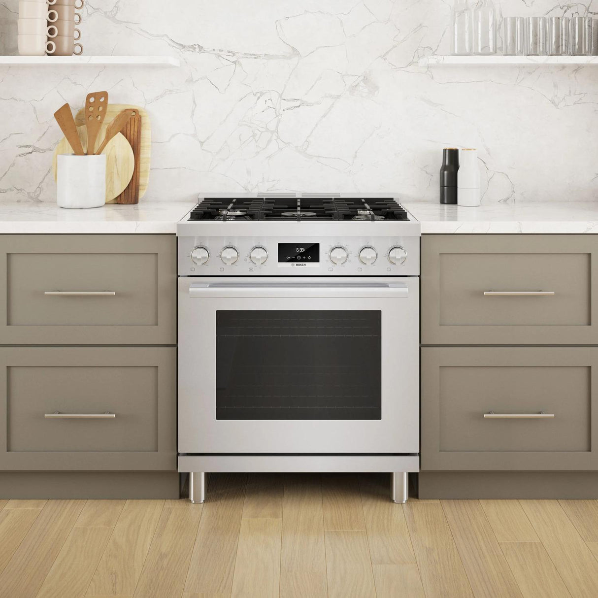 800 Series Dual Fuel Freestanding Range 30" Stainless Steel - (HDS8055U)