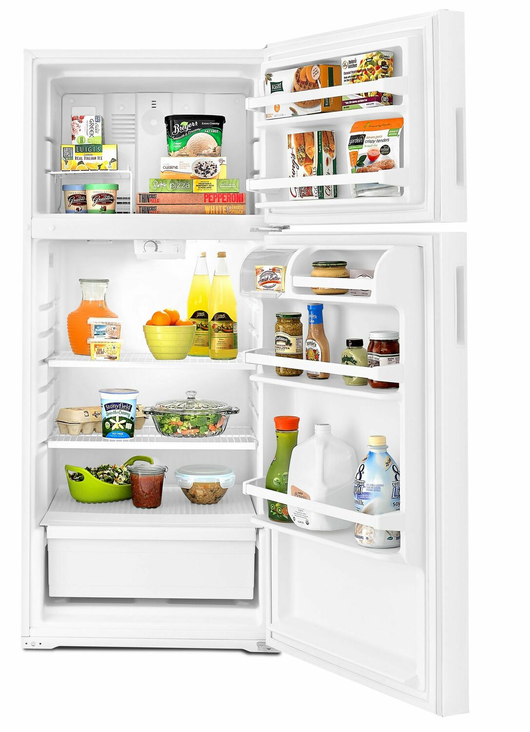 Amana ART104TFDW refrigerator door open