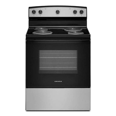 Amana AFCS2530TS stainless electric range front view
