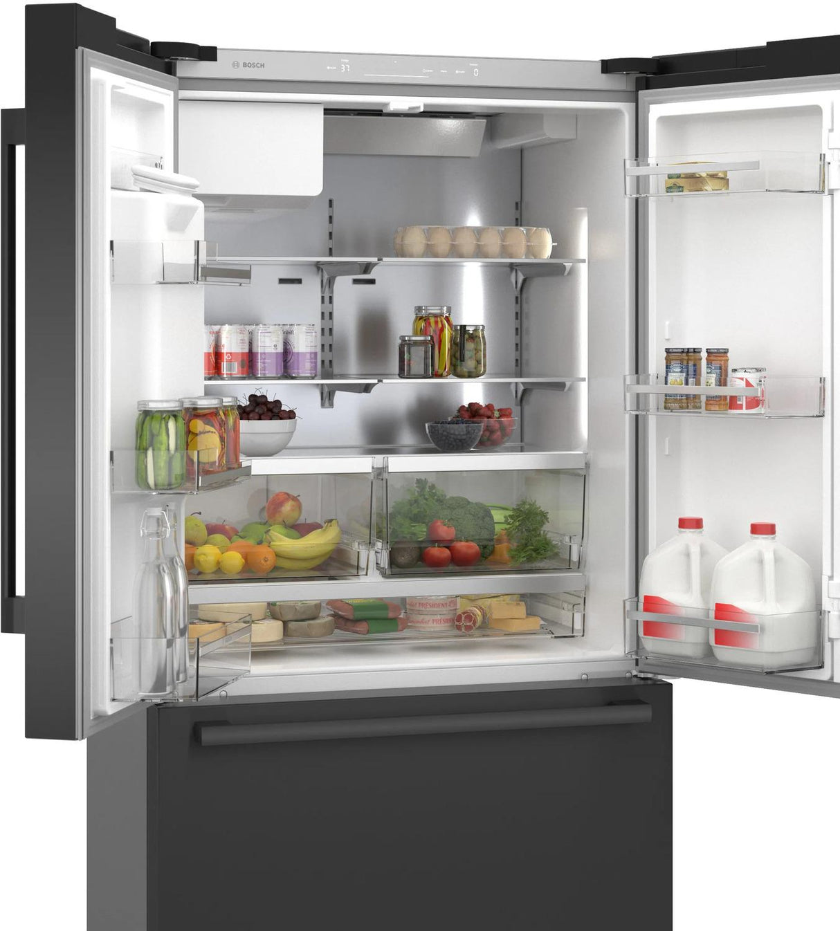 500 Series French Door Bottom Mount Refrigerator 36" Black Stainless Steel - (B36CD50SNB)