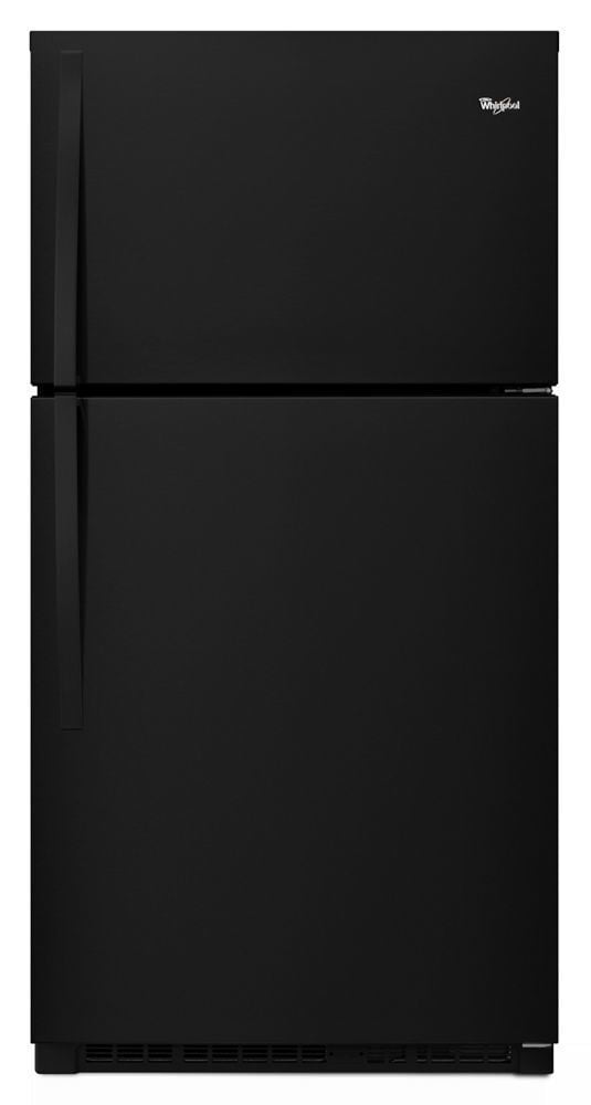 Whirlpool WRT541SZDB black top-freezer refrigerator front view