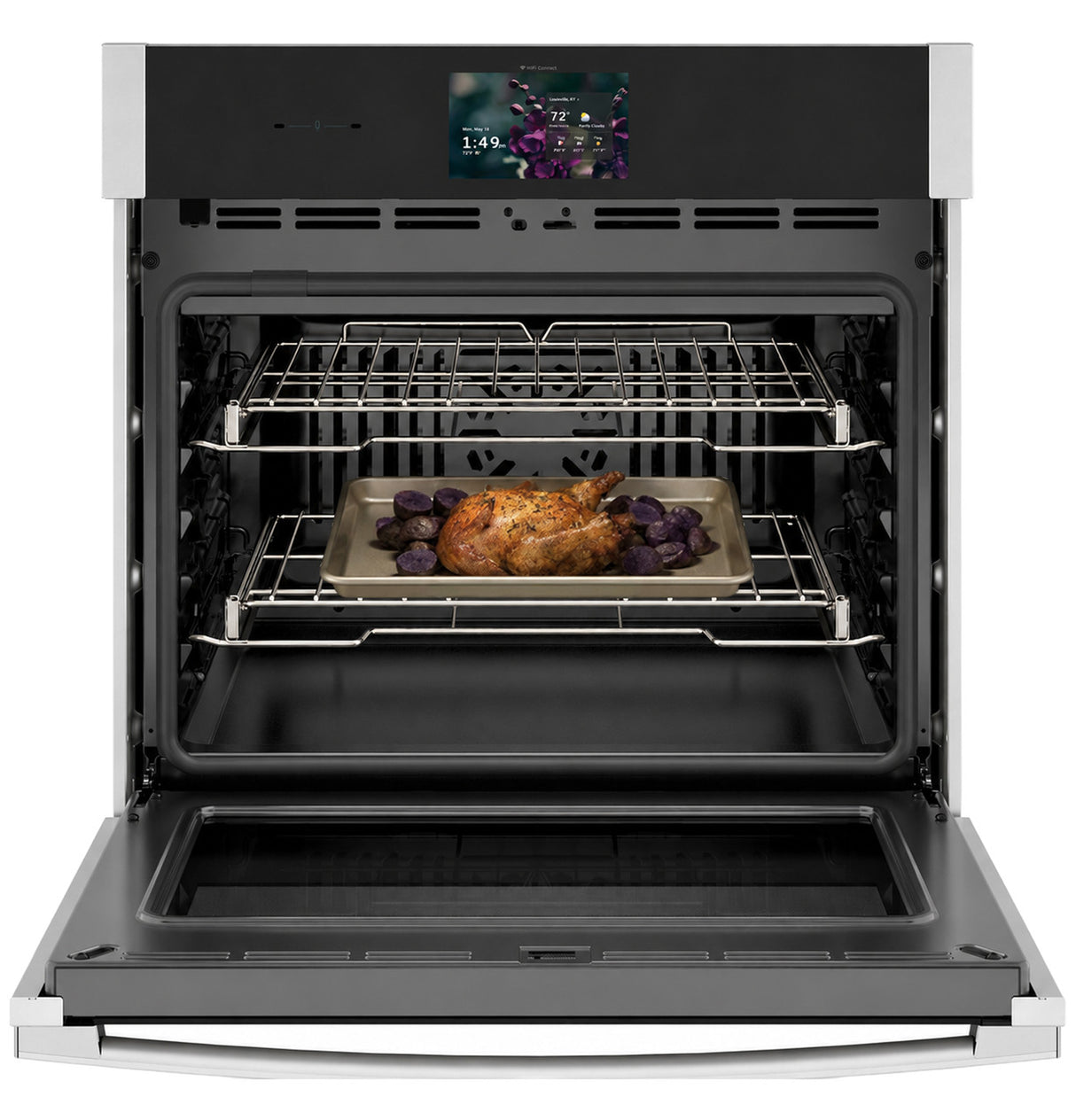 GE Profile PTS9000SZSS single wall oven in-oven camera view