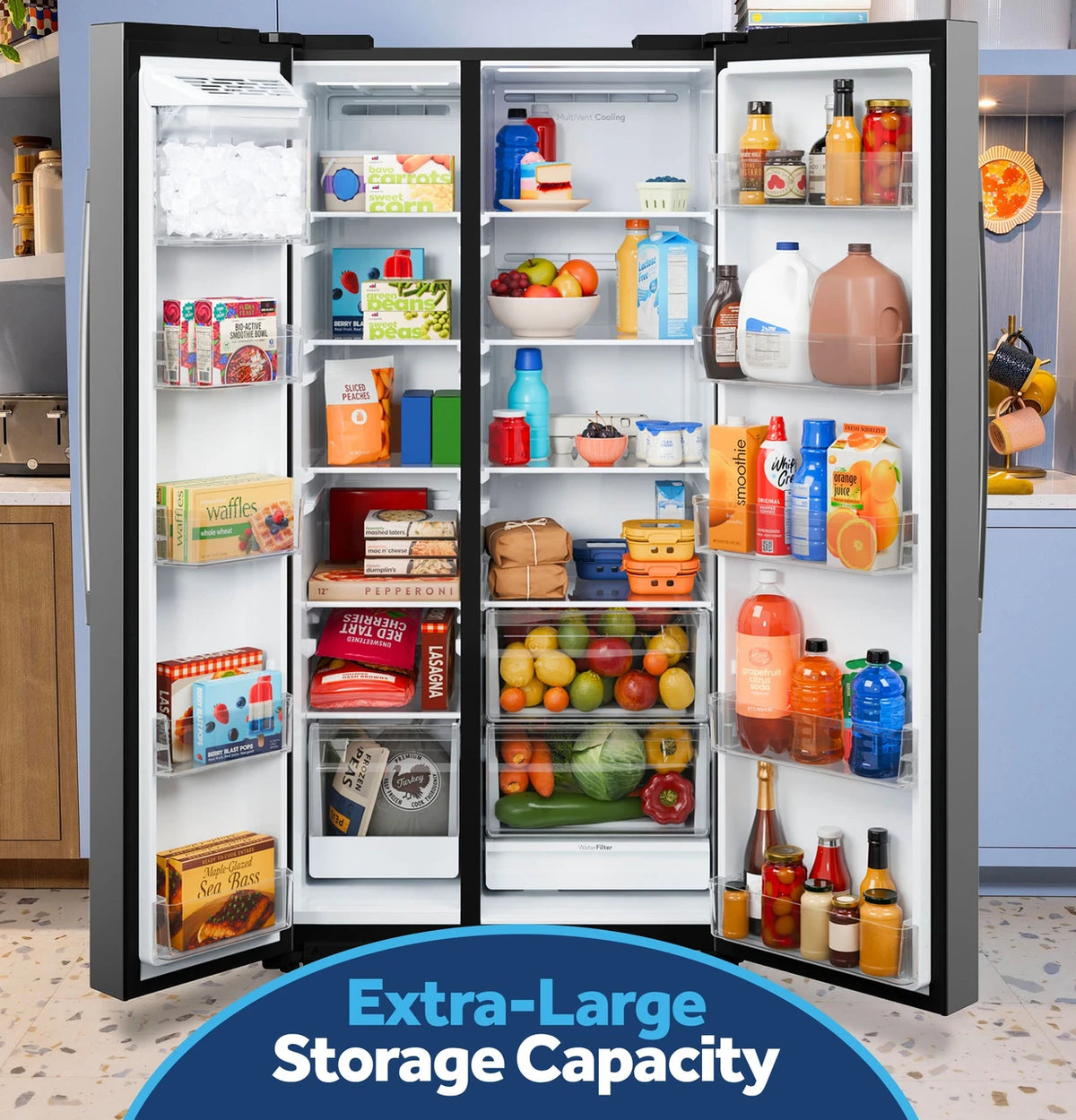 GE GKS24NYYFS 24.2 cu ft extra large storage capacity