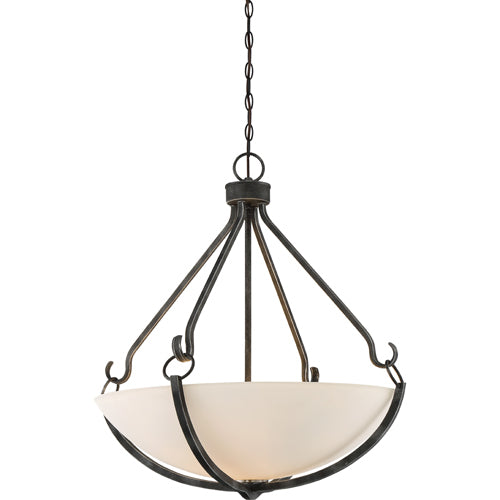 Nuvo Lighting 60-6125 Sherwood Up Light Pendant - Iron Black / Brushed Nickel Accents