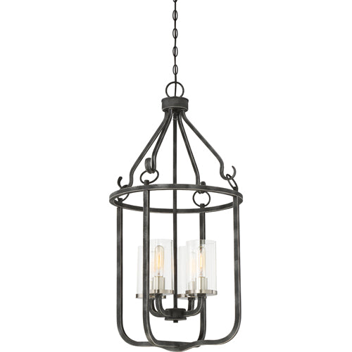 Nuvo Lighting 60-6127 Sherwood Entrance / Foyer Pendant - Iron Black / Brushed Nickel Accents