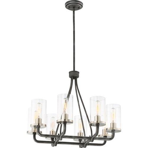 Nuvo Lighting 60-6128 Sherwood Mini Chandelier - Iron Black / Brushed Nickel Accents