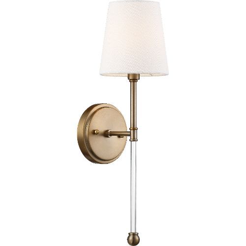 Nuvo Lighting 60-6687 Olmsted 1 Bulb Wall Sconce - Burnished Brass / White