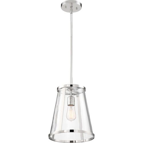 Nuvo Lighting 60-6698 Bruge Down Light Pendant - Polished Nickel / Clear