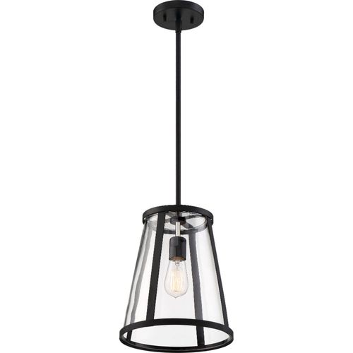 Nuvo Lighting 60-6699 Bruge Down Light Pendant - Matte Black / Clear