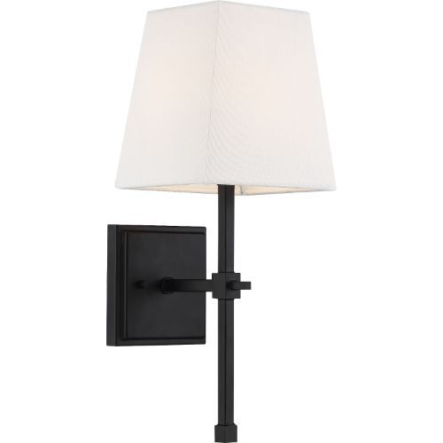 Nuvo Lighting 60-6709 Highline 1 Bulb Wall Sconce - Aged Bronze / White Fabric