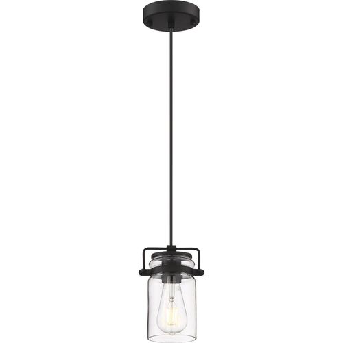 Nuvo Lighting 60-6732 Antebellum Mini Pendant - Matte Black / Clear